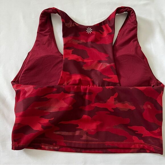 Athleta women’s crop tank bra red camo size S - Picture 3 of 4